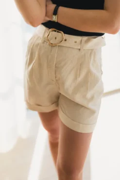 Zephyr Linen Shorts Straw