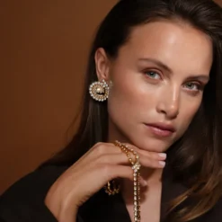 Zia Earrings Gold Topaz Combo